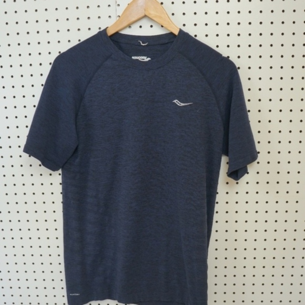 Mens Saucony Blue Short Sleeve Shirt